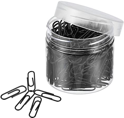 sourcing map Anzahl 200 kleine Clips Büroklammer 1,1 Inch schwarz | vinylbeschichtet, Für Partykarten DIY Karten