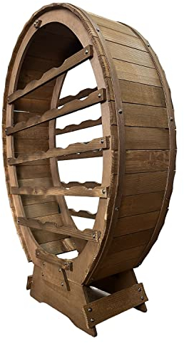 Marvin Cantinetta Vini In Legno Cantina Porta Bottiglie Vino Scaffali Da Terra Mobile A Forma Di Botte Barile Per Casa Cucina Enoteca (24 Bottiglie)