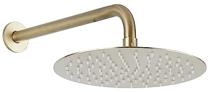 Wandmontiertes Kopfbrause-Set aus Edelstahl, 8/10/11 Zoll, mit Brausearm, rund, Chrom, matt, Schwarzgold (Color : Gold 8 inch)