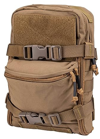 IDOGEAR Mini Tactique Molle Sac d'hydratation Sac de Rangement Sac à Dos Gilet Tactique Sac à Dos Sac à Dos Sac à Dos extérieur (Coyote Brown)