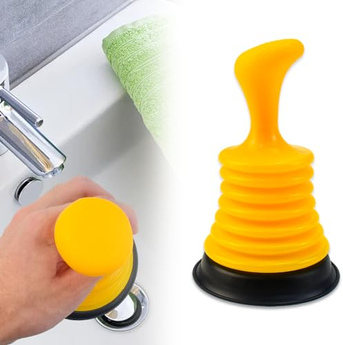 LANSKYLAN Déboucheur Ventouse Déboucheur Ventouse Lavabo avec Grand Soufflet Ventouse Deboucheur Evier Puissant Déboucheur Evier Cuisine Débloqué pour Salle de Bain Cuisine Évier Baignoire, Jaune