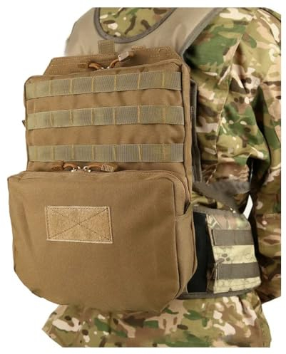 Fotrsta Outdoor MOLLE Taktischer Trinkrucksack, Taktischer Weste Plattenträger Befestigungstasche Expansion Pack Trinkrucksack Mini Hydration Pack Für Radfahren, Wandern, Klettern