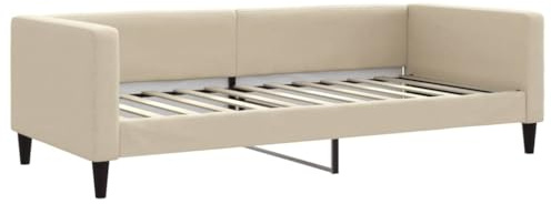 vidaXL Tagesbett Creme 90x200 cm Stoff