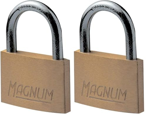Master Lock CAD50 Magnum Vorhängeschloss aus Massivmessing mit Schlüssel, Gold, 6,6 x 5 x 1,1 cm (Packung mit 2)