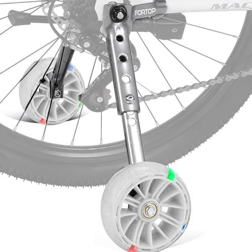 FORTOP Fahrrad-Stabilisator-Trainingsräder, robust, hinten mit Stabilisatoren, montiertes Kit für 40,6 cm, 45,7 cm, 50,8 cm, 50,9 cm, 55,9 cm, Kinder, Jungen, Mädchen, variables Fahrrad (weiß)