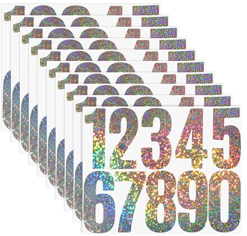 ZEYIYER 100PCS Vinyl Number Stickers 3inch Reflective Adhesive Numbers | Waterproof Stick on Numbers for Bins Mailbox House Poster Bulletin Board Door Signs Address (Colorful)
