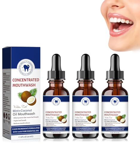 Coconut Fresh Oil-Pulling Mouthwash, Kokosnussöl-Ziehen, frischer Atem & Whitening Mouthwash (3pcs)