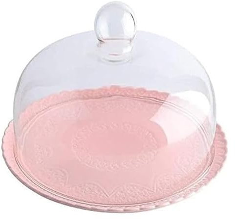 Alzata per torte con coperchio a cupola, Tortiera a cupola, conservazione degli alimenti domestici, copertura antipolvere, insalata di sushi, cupola in vetro, piatto in ceramica, bordo ondulato, vasso