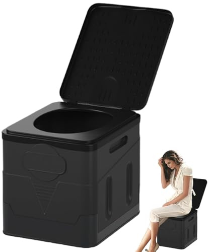 Uhngw Toilette portatile per adulti, Toilette pieghevole | Toilette portatile con vasino da campeggio da 20 litri | Toilette da campeggio, vasino da viaggio salvaspazio, vasino per auto per adulti per