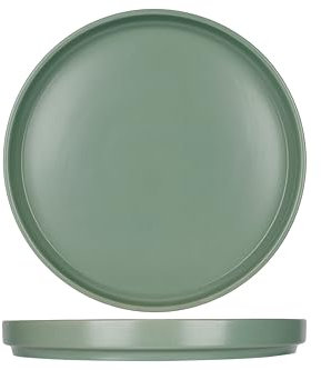 Cosy & Trendy Lot de 6 Assiettes Plates en Grès ALTO, Vert, D26Cm