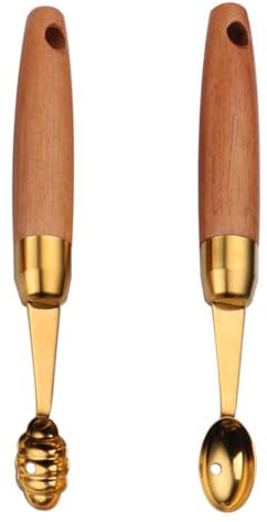 PRETYZOOM 2 Pz cucchiaio di anguria posate pallina per biscotti radura padella chiaro set cucina gadget cucina cucchiaio per scavare il melone paletta per scavare l'anguria Legno di sapelli