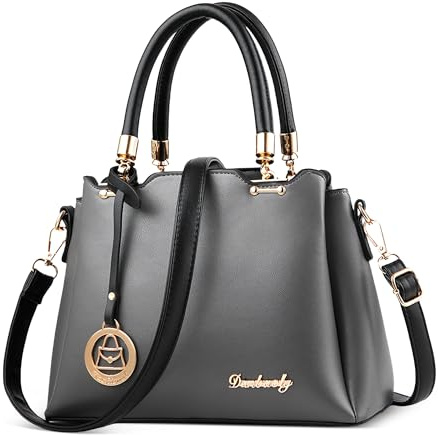 DORRISO Borse a Mano Donna Borsa Donna Elegante Borsa Tracolla Mano di Medie Dimensioni Moda Borse Donna Borsa Spalla Manico Superiore Pelle PU per Regalo Vacanze Lavoro Festa Grigio