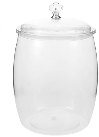 LIFKOME Tarro Transparente de Plástico 3.8l Hermético con Tapa, Recipiente para Alimentos, Bote Cocina para Azúcar y Dulces, Almacenamiento Doméstico Multiusos, Contenedor Color Aleatorio