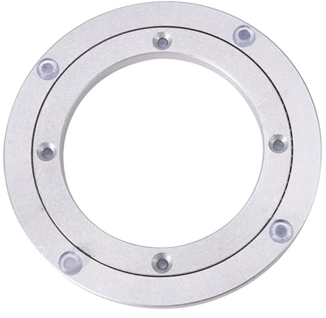 Respicefinem Heavy Duty Aluminium Alloy Rotating Bearing Plate Turntable for Round Dining Table Cake Decorating TV Monitor Stand and Food Display (8 inch *H8.5MM)