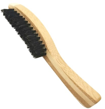 CLISPEED Holzgriff Bartbürste mit Integriertem Bartkamm aus Holz Bartpflege-accessoire für Praktische Bartreinigung zu Hause und Unterwegs