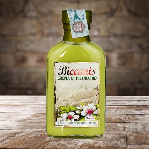 Crema Dolce Alcolica Gourmet Gusto Pistacchio Liquore Cremoso Made in Italy Ideale per Dessert, Caffè e Cocktails 17% Vol Regalo Gastronomico 10CL