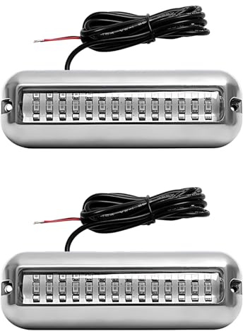 yeeplant Unterwasserbeleuchtung für Boote, blau, 42 LEDs, Weitwinkel, 10-30 V, 2 Einheiten