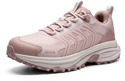 NORTIV 8 Women's Waterproof Hiking Shoes Lightweight for Walking All Day Comfort Non-Slip Outdoor Trekking Camping Climbing Fashion Sneakers Armadillo FieldLite,Size 8,Light Pink,SNHI26003W