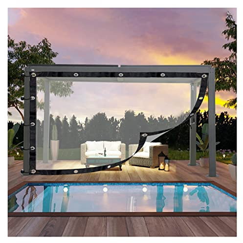 HAEGDFD Lona transparente impermeable con ojales para exteriores, cortinas para plantas, toldo, paredes laterales, cubierta de muebles de jardín, personalizable (2,4 x 4 m)