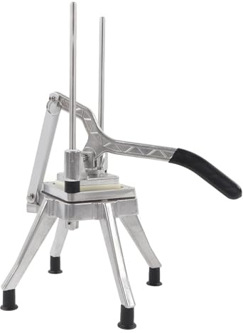 Aumotop Cortador de Patatas Fritas, Picador de Frutas y Verduras con Abatible, Extraíble y Lavable para Cafeterías, 4 Cuchillas, Aleación Aluminio/acero Inoxidable