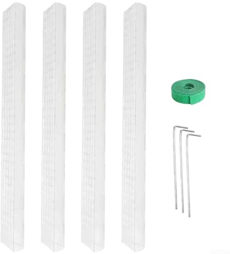 Poste de plástico compatible con musgo para entrenamiento vertical de interiores para plantas trepadoras, incluyendo Philodendron Pothos Monstera e hiedra inglesa (4 piezas x 4 x 1)