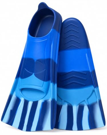 Schwimmflossen Kinder, Flossen Kinder, 100% Silikon Kurze Schnorchelflossen, Trainingsflossen für Erwachsene Kind Schwimm, Freiwasser, Schnorcheln, Tauchen für Anfänger