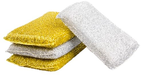 PATKAW 4pcs Glitter Dish Sponge Set for Kitchen Cleaning, Polyester Thread Material, Dries Quickly and Effective Cleaning, Lightweight Sponges for Dishwashing and Small Wok Use