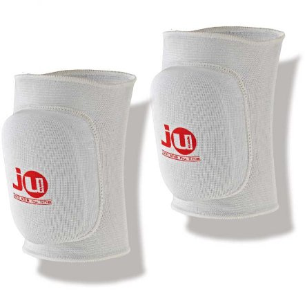 Ju-Sports Knieschoner Stoff - weiß, elastische Baumwolle I Dehnbare Knöchelbandage für Kampfsportarten I Für Damen, Herren & Kinder I Größe M