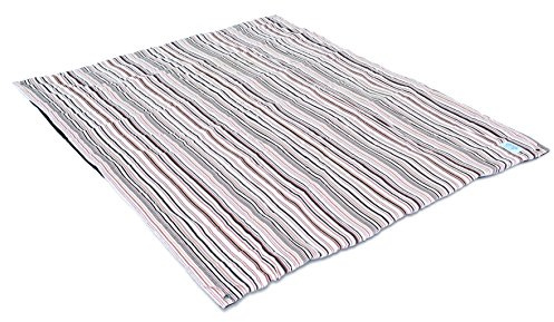 AMAZONAS Picknickdecke Molly Cacao für entspanntes Liegen im Freien Unterseite beschichtet wasserdicht dicke warme Thermofüllung aus Hohlfaser 175 x 135 cm weiß-braungestreift