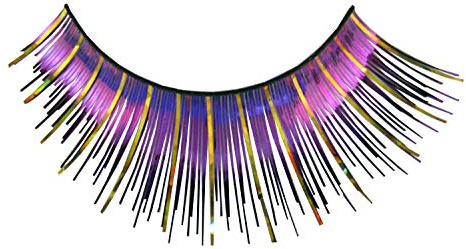 Eulenspiegel - Künstliche Wimpern Pink/Silber Holografisch | Inkl. 1 ml Spezial-Wimpernkleber und Anleitung, für Karneval & Mottopartys