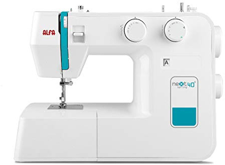 Alfa Máquina De Coser, Next 40+ Spring, Azul Cielo, 30 X 19 X 37 Cm, Accesorios Incluidos