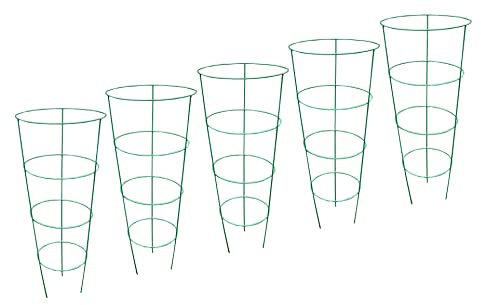 Selections Conical Garden Plant Support Rings 75cm High with 4 Rings- Pack of 5
