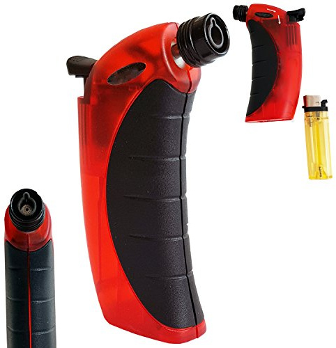 Mini pistolet à chaleur sans fil - Outil de chalumeau à gaz butane - Coupe-vent à 1300 °C - Flamme chaude - Soudure - Soudure - Soudure - Conduit de tube thermorétractable/fondu - Boucles