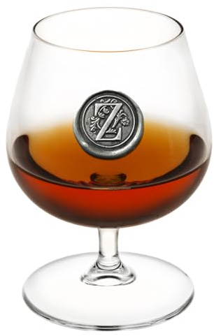 English Pewter Company 14.5oz Brandy Cognac Snifter Glass with Monogram Initial - Personalised Gift with Your Choice of Initial (Z) [MON226]
