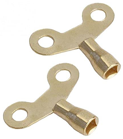2 Pcs Key Bleed Hole Plumbing Faucet Special Lock Square Socket Brass Radiator Accessories Non-Rust