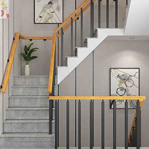GXYAWPJ - Barandillas Escalera de Madera Maciza Valla de Hierro Forjado Segura para Escaleras Pasamanos Pasillo de Simplicidad Moderna para Interiores Villas Apartamentos Montaje Lateral(Size:85cm B)