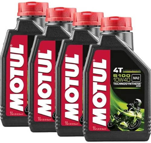 4 LT LITRI OLIO MOTORE PER TAGLIANDO MOTUL 5100 SINTETICO 10W40 COMPATIBILE CON YAMAHA XVS 650 AH DRAG STAR CLASSIC MOTO SCOOTER 4T QUATTRO TEMPI