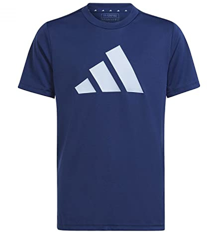 adidas Unisex niños Train Essentials AEROREADY Logo Regular-Fit tee, Dark Blue/Blue Dawn, 9-10 Years