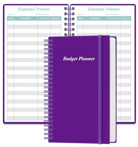 Budget Planner - A6 Expense Budget Tracker, Budget Books for Ledger Book, Money Organizer for Wallet, 3.75 x 6.75, Purple