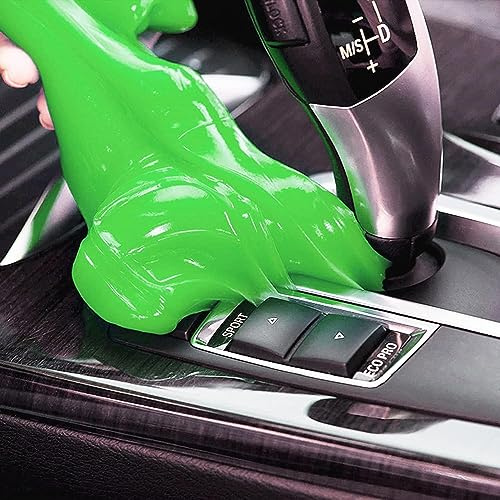 Gel de Limpieza de Coche Reutilizable, Gel de Limpieza de Teclado Suave y Flexible, Goma Mágica para Limpieza de Polvo de Coches, Portátiles, Cámaras, Impresoras y Teclados, Color Verde