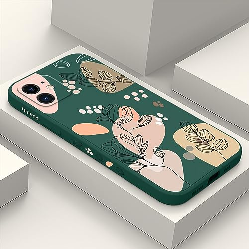 LEECG für iPhone 11 Hülle Seite kreatives Design Drucke Schlanke Weiche Schützende Handyhülle iPhone 11 6,1 Zoll-Morandi Grün