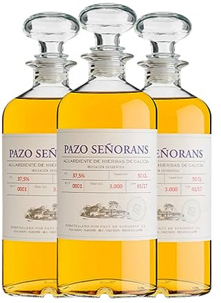 Licor de hierbas Pazo de Señorans Aguardiente de Hierbas Orujo de Galicia Botella Medium 50 cl (Caja de 3 Botella Medium de 50 cl)