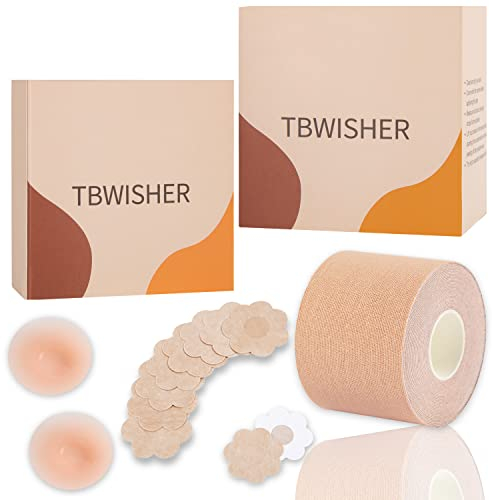 Tbwisher Boob Tape für Bruststraffung Boobytape -Sticky Body Tape für Push-up-Form für Erreichen der Bruststütze Lift-Kontur der Brust mit wasserdichtem schweißfestem Bob