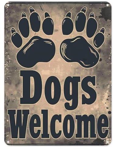 Shopagift Dogs Welcome Paws Best Friend Metal Poster Wall Sign Man Cave Shed Bar Bedroom Home Kitchen - A3