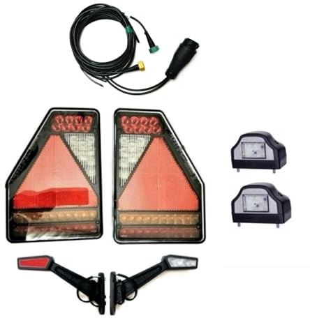 MelTruck® 2x 6-functional LED Rückleuchte 6 polig Bajonett 12V und 7m 2x 5,3m Kabel mit Abgang für Anhänger SET