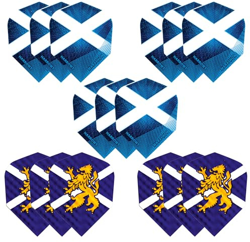 Harrows Dart-Flights (15 Flights insgesamt) I 100 Mikron Dart Flights I Premium Extra Strong Made in UK I Professional (Schottland)