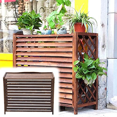 GLFNB Pantalla de Madera para Valla de Aire Acondicionado, Cubiertas de Aire Acondicionado para Exteriores, Estante para decoración de estantes, contraventanas Resistentes a la Intemperie, Estante