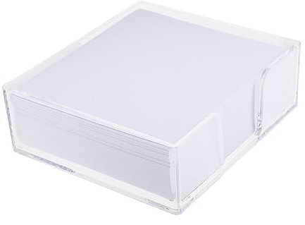 Parliky Transparenter Zettelblock aus Papier 1 Kasten Glatt Beschreibbar und Tragbar für Schule und Büro Weißes Memo Schreibpapier