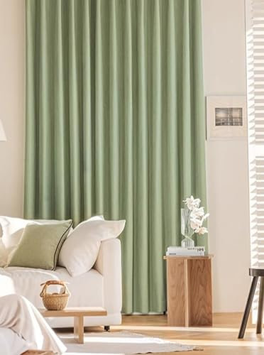 Bishilin Vorhänge Blickdicht mit Ösen 2 Set 107x138CM, Verdunklungsvorhänge Modern Einfarbig, Grün Gardinen Verdunkelnd Wohnzimmer Jugendzimmer Schlafzimmer