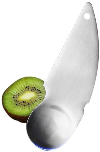 Strumento per affettare il kiwi - Snocciolatore per affettare l'avocado, cucchiaio per kiwi in acciaio inossidabile | Cucchiaio da scavo dentato creativo per la casa, taglierina per uova, taglierina p